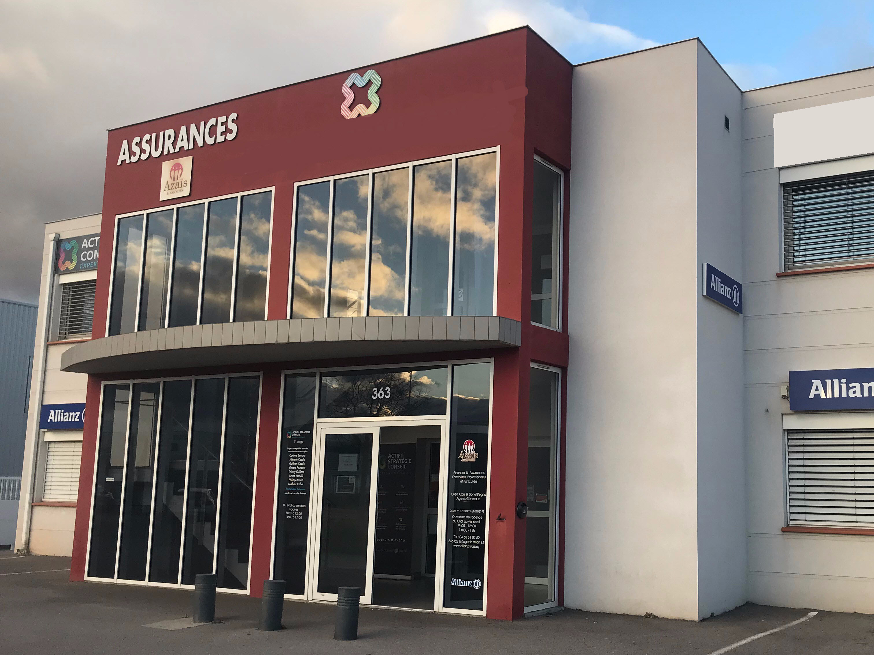 Devanture de notre agence d’assurance Allianz de Perpignan